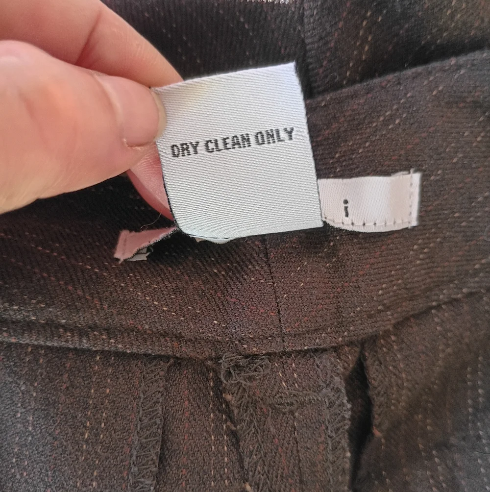 CAbi Women's Size 2 Brown Pinstripe Wide Leg Career Dress Pants‎